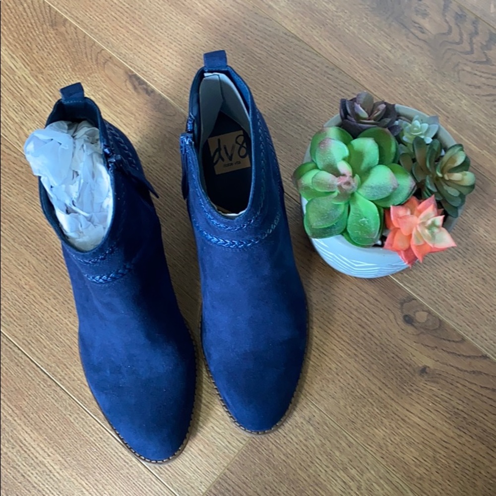 Dolce Vita Navy Blue Suede Ankle Booties